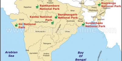 Peta taman nasional di India